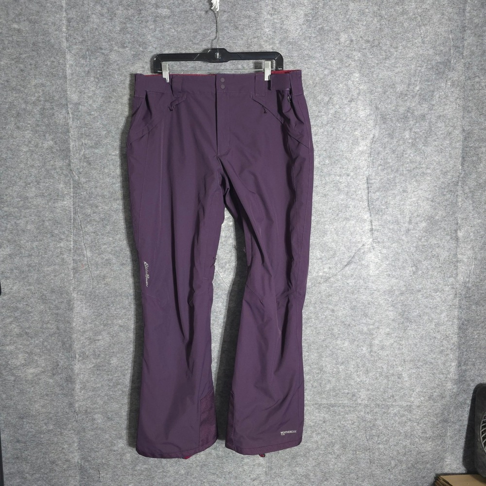 Eddie Bauer WeatherEdge Plus Womens XL Purple Snow Ski Pant Waterproof Insulated